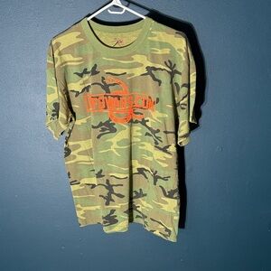 Rare Infowars Camo Green Graphic T-Shirt w/ 1776 Rattler
